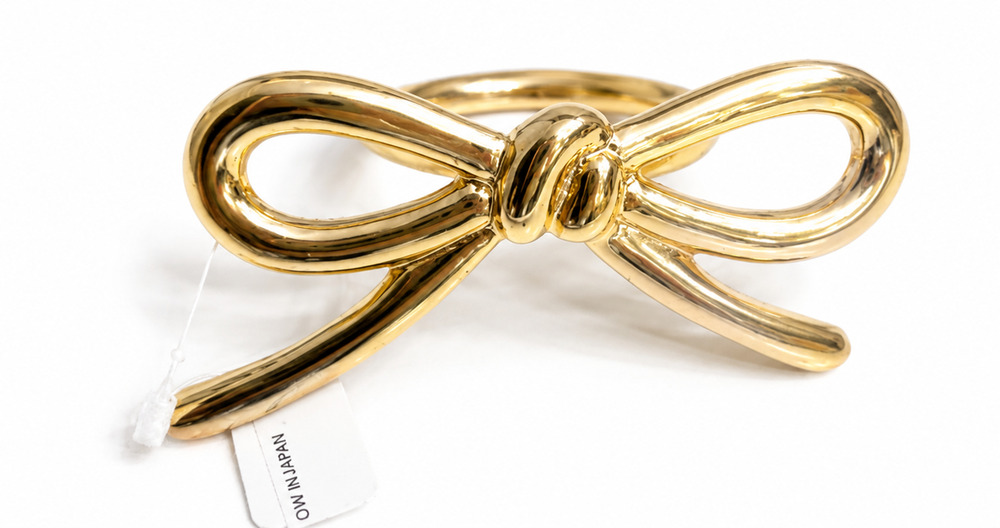 KIM SEYBERT LARGE GOLD BOW NAPKIN RINGS SHOWROOM SAMPLES AUTHENTIC